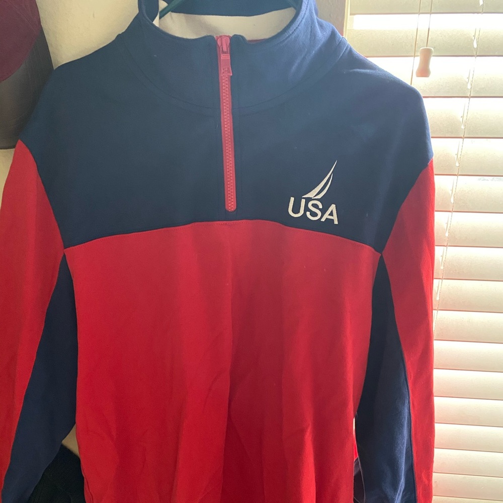 Nautical zip up sweater
